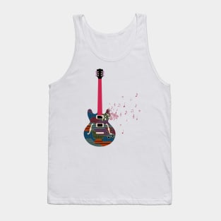 Guitarra con notas musicales Tank Top